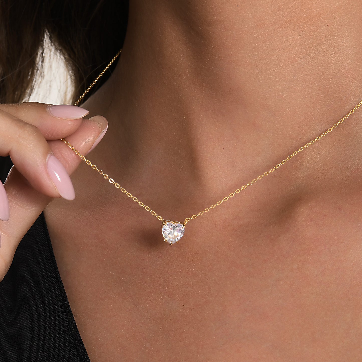 CZ Heart Pendant Necklace