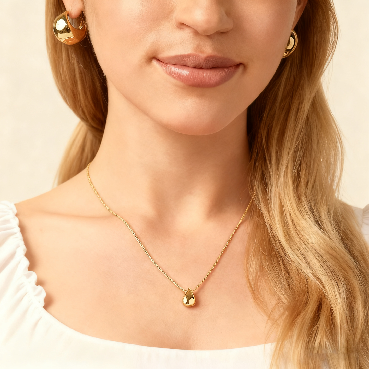 14K Gold Plated Dainty Pear Pendant Necklace