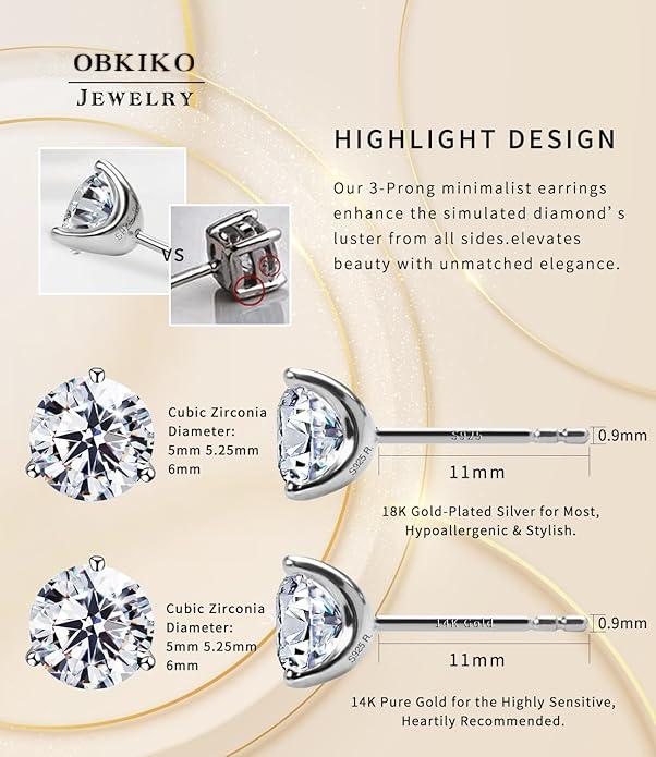 Cubic Zirconia Stud Earrings