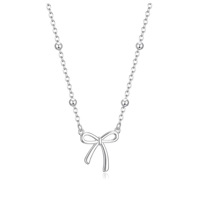 Silver Bow Necklace
