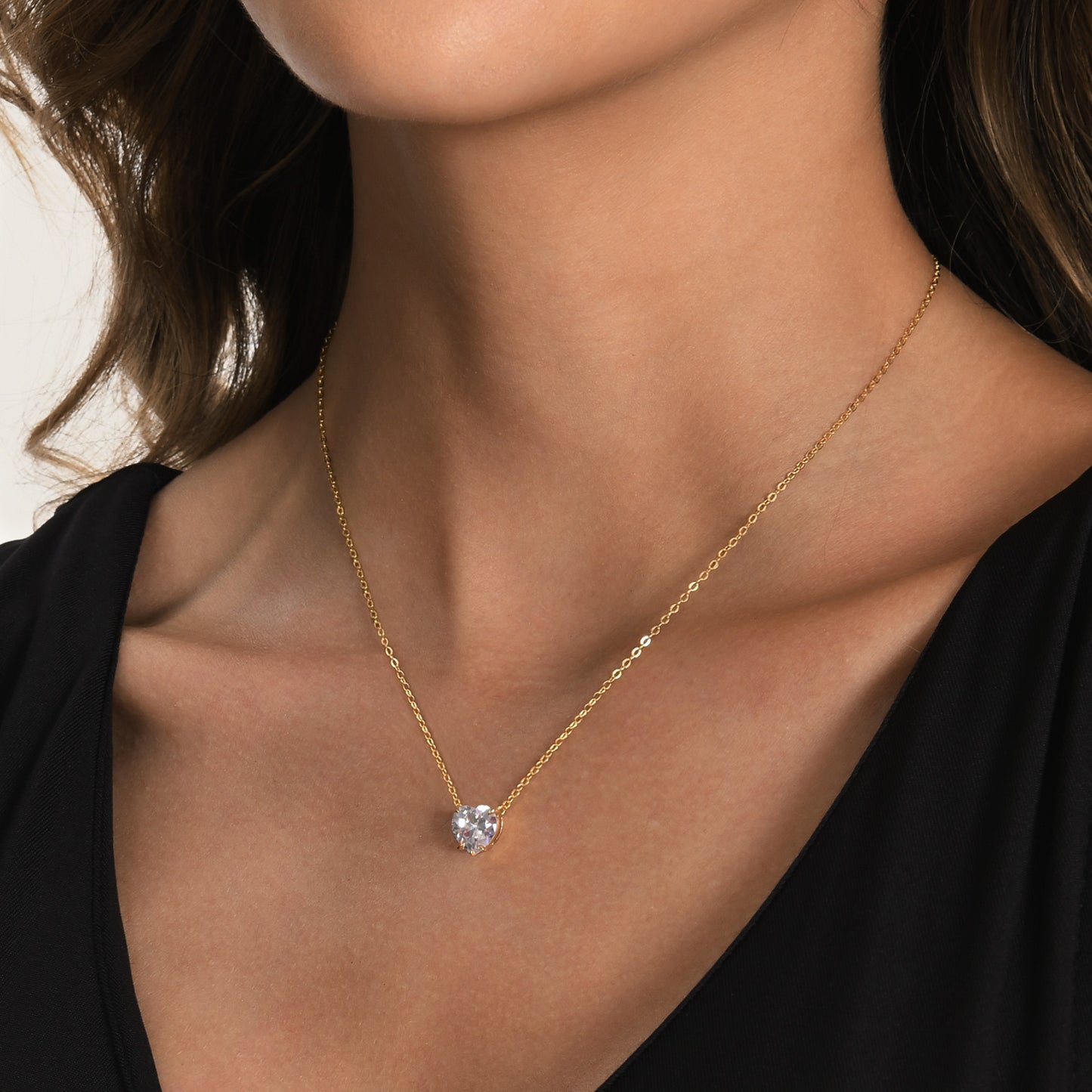 CZ Heart Pendant Necklace