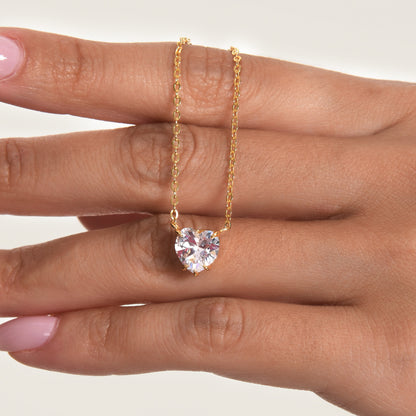 CZ Heart Pendant Necklace