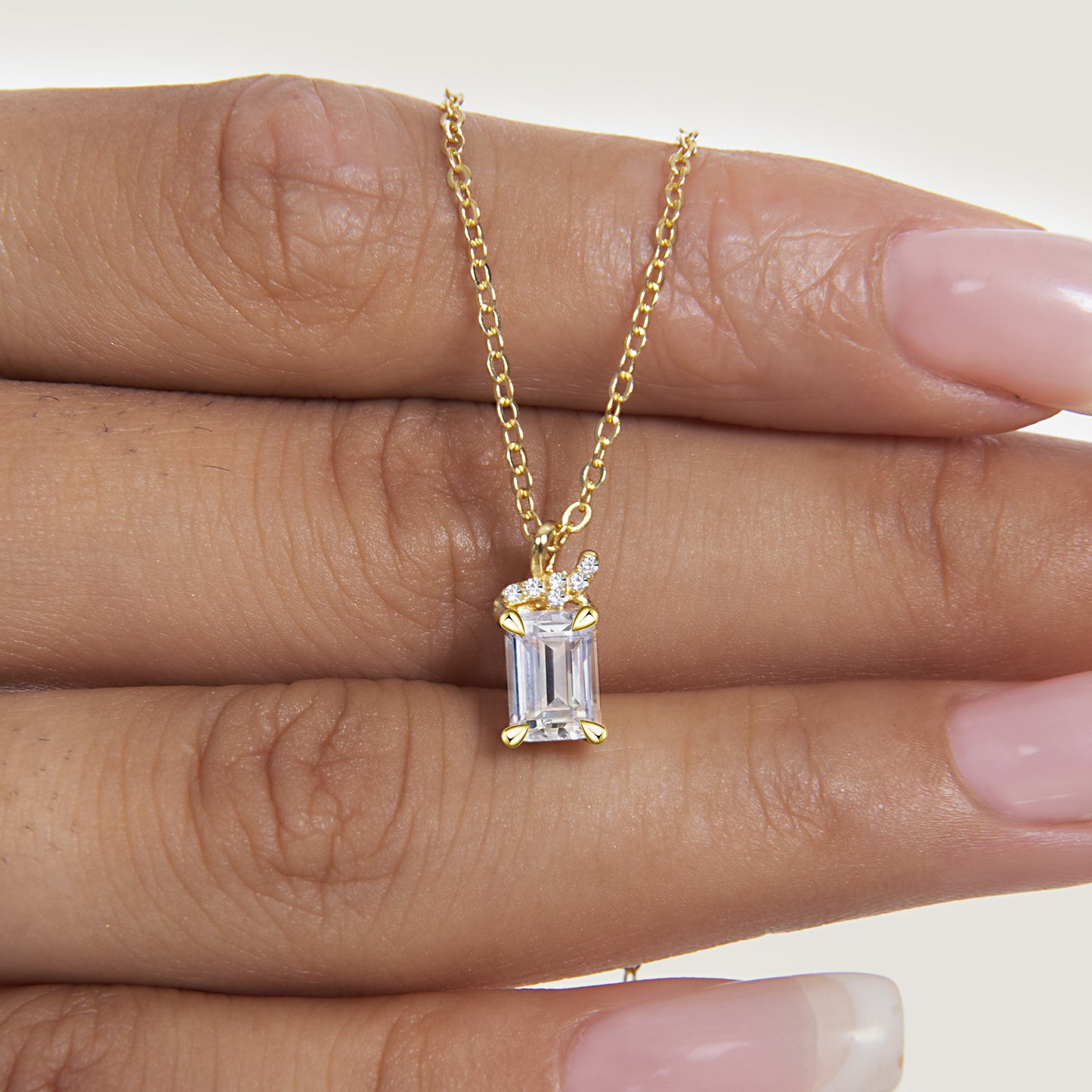 CZ Cube Pendant Necklace