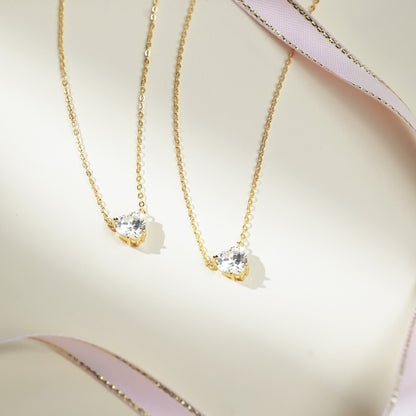 CZ Heart Pendant Necklace