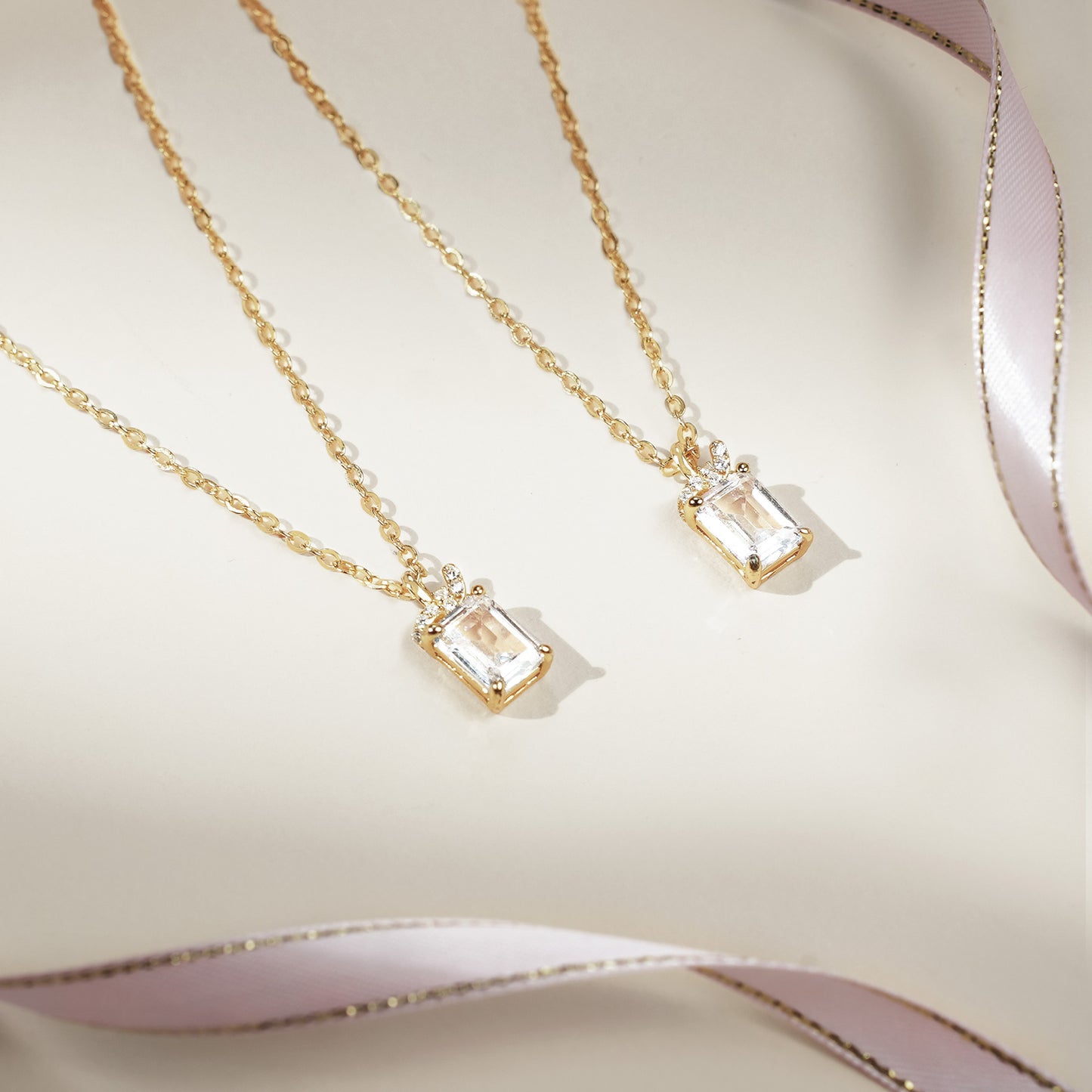 CZ Cube Pendant Necklace