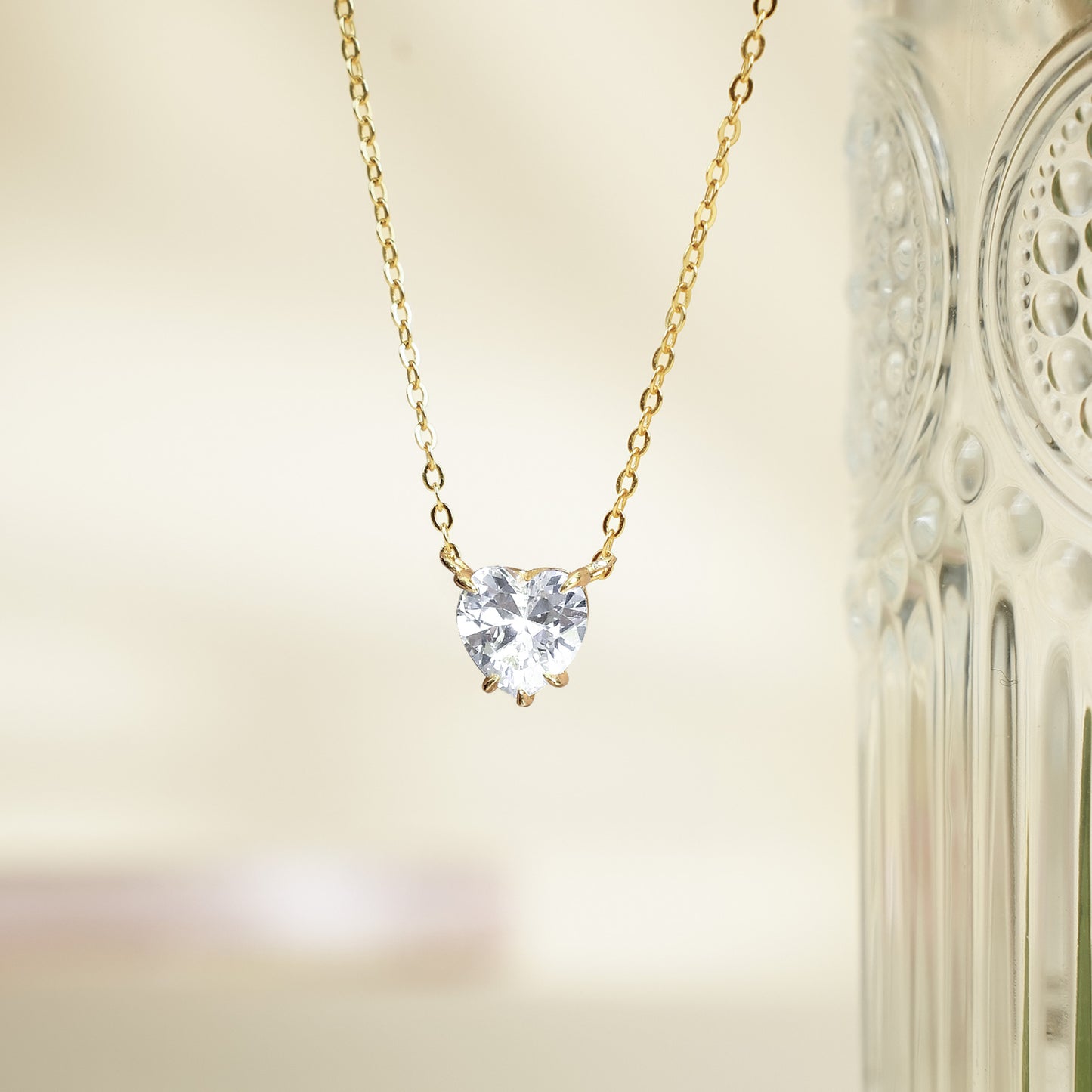 CZ Heart Pendant Necklace