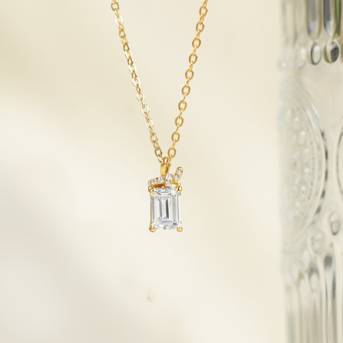 CZ Cube Pendant Necklace