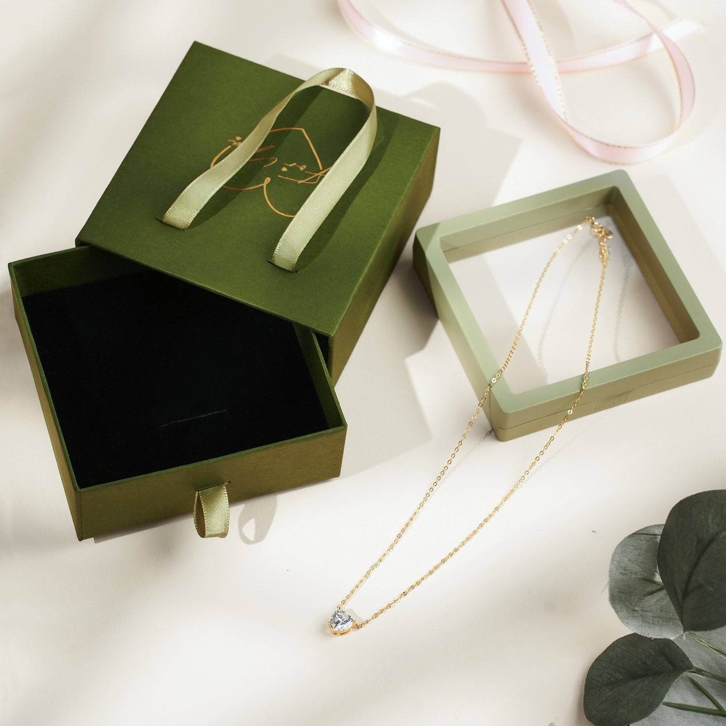 CZ Heart Pendant Necklace