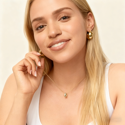 14K Gold Plated Dainty Pear Pendant Necklace