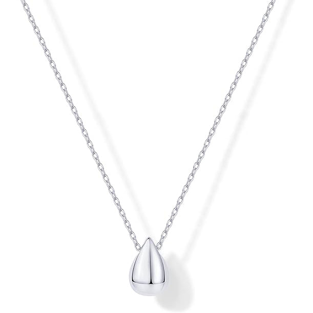 Silver Plated Dainty Pear Pendant Necklace