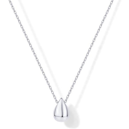 Silver Plated Dainty Pear Pendant Necklace