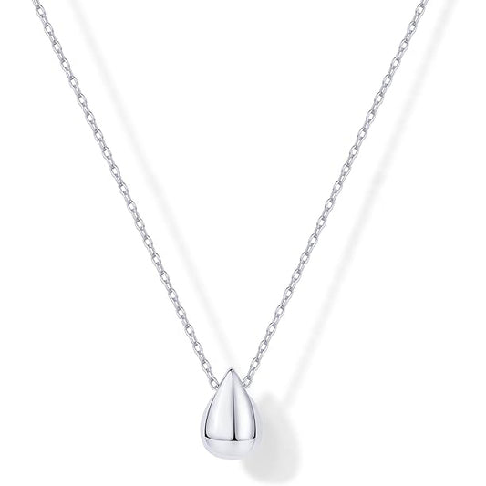 Silver Plated Dainty Pear Pendant Necklace