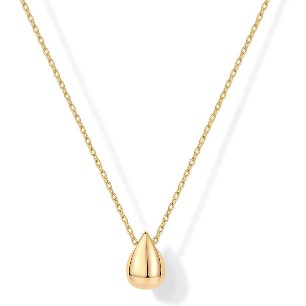 14K Gold Plated Dainty Pear Pendant Necklace