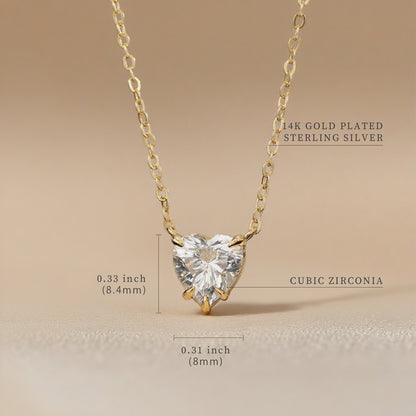 Cubic Zirconia Heart Pendant Necklace