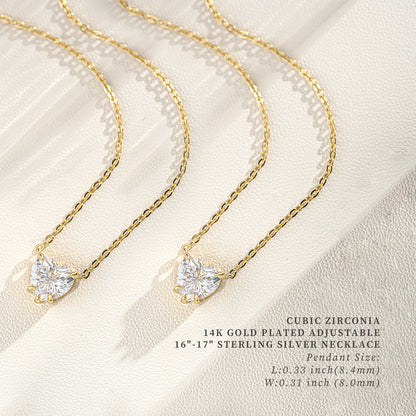 Cubic Zirconia Heart Pendant Necklace
