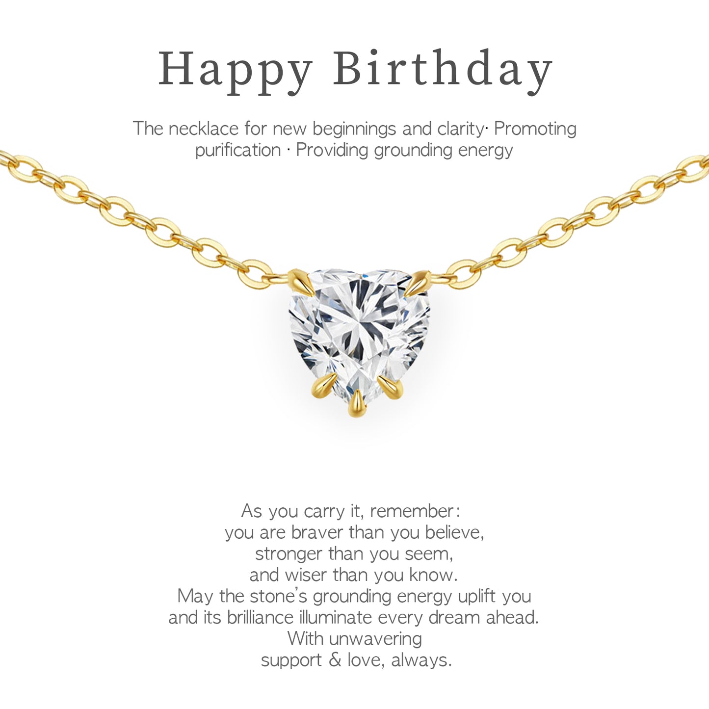 Cubic Zirconia Heart Pendant Necklace