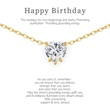 Cubic Zirconia Heart Pendant Necklace