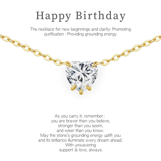 Cubic Zirconia Heart Pendant Necklace