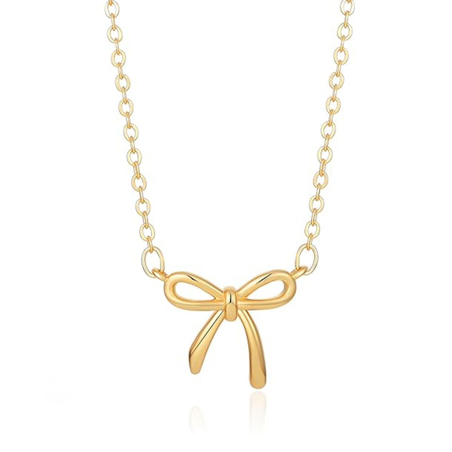 14K Gold Bow Necklace